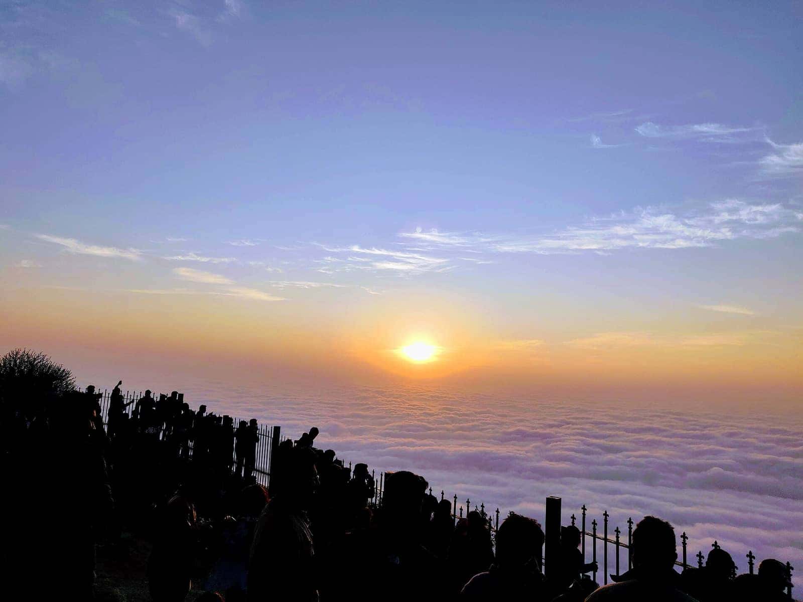 Sunrise over a sea of clouds from Nandi Hills near Bengaluru